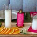 Blush Bubbles Cocktail Napkins Gold Border